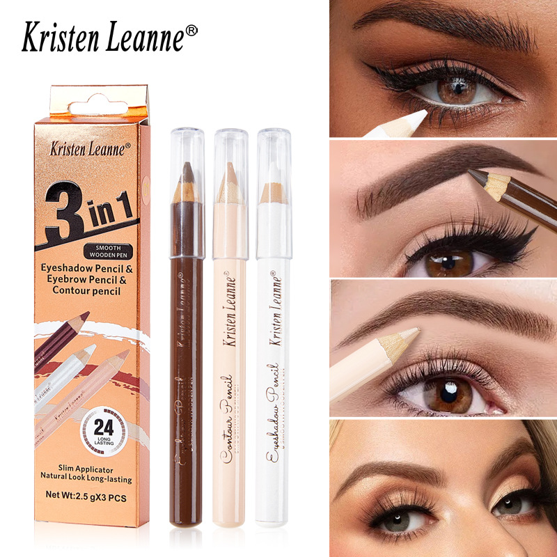 Beauty Makeup Supply - 3PCS Wooden Eye Shadow Liner Contour