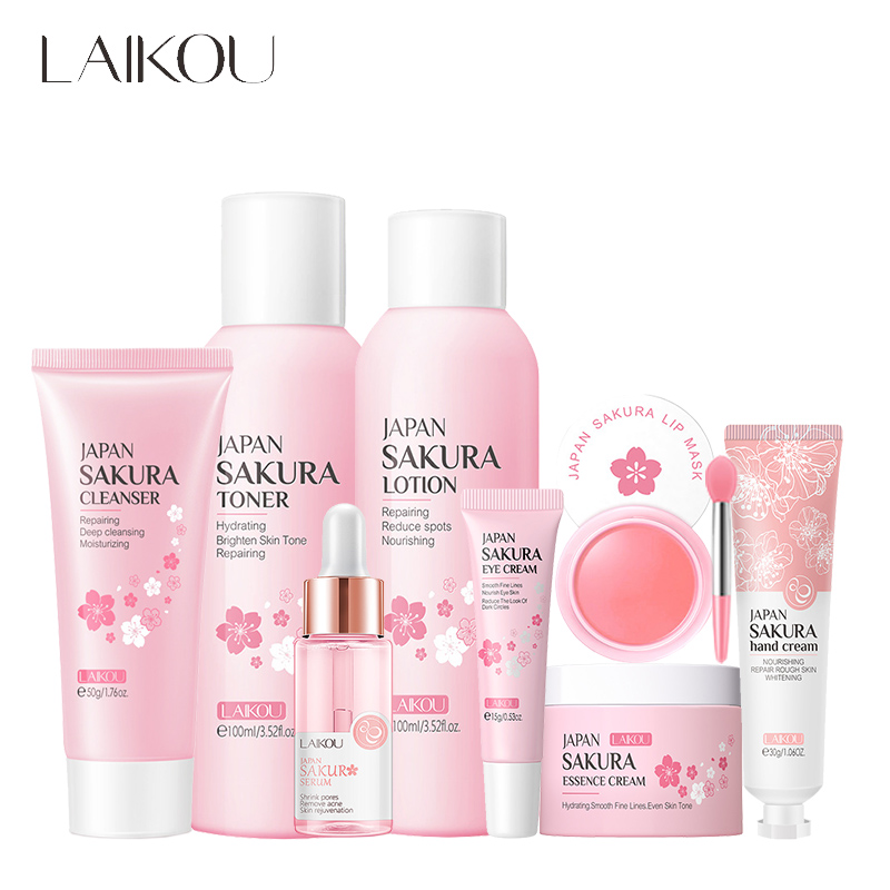 Beauty Makeup Cream - LAIKOU 8Pcs Sakura Facial Skin Care