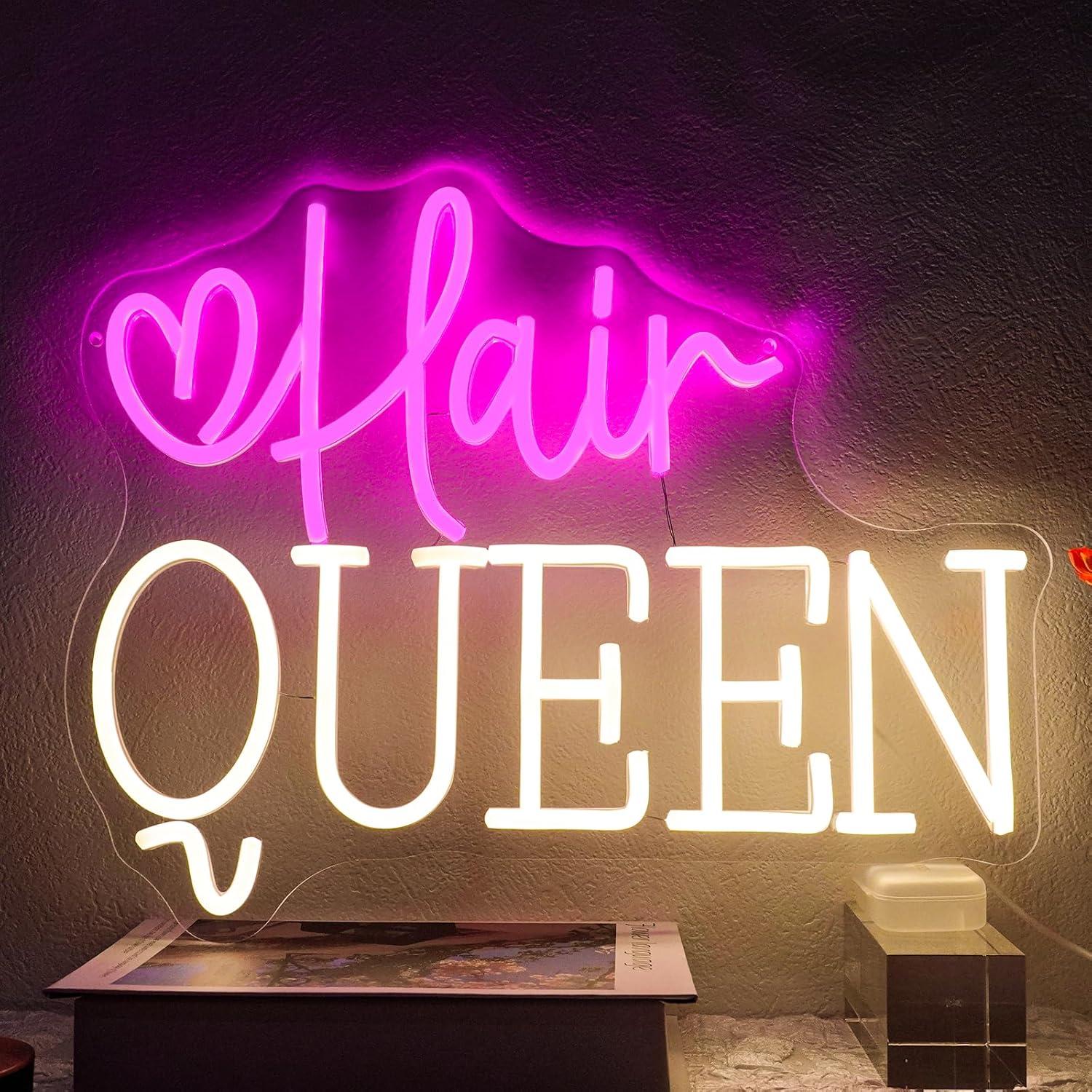 Hair Queen Neon Sign Dimmable  - Beauty Makeup Stores review and price