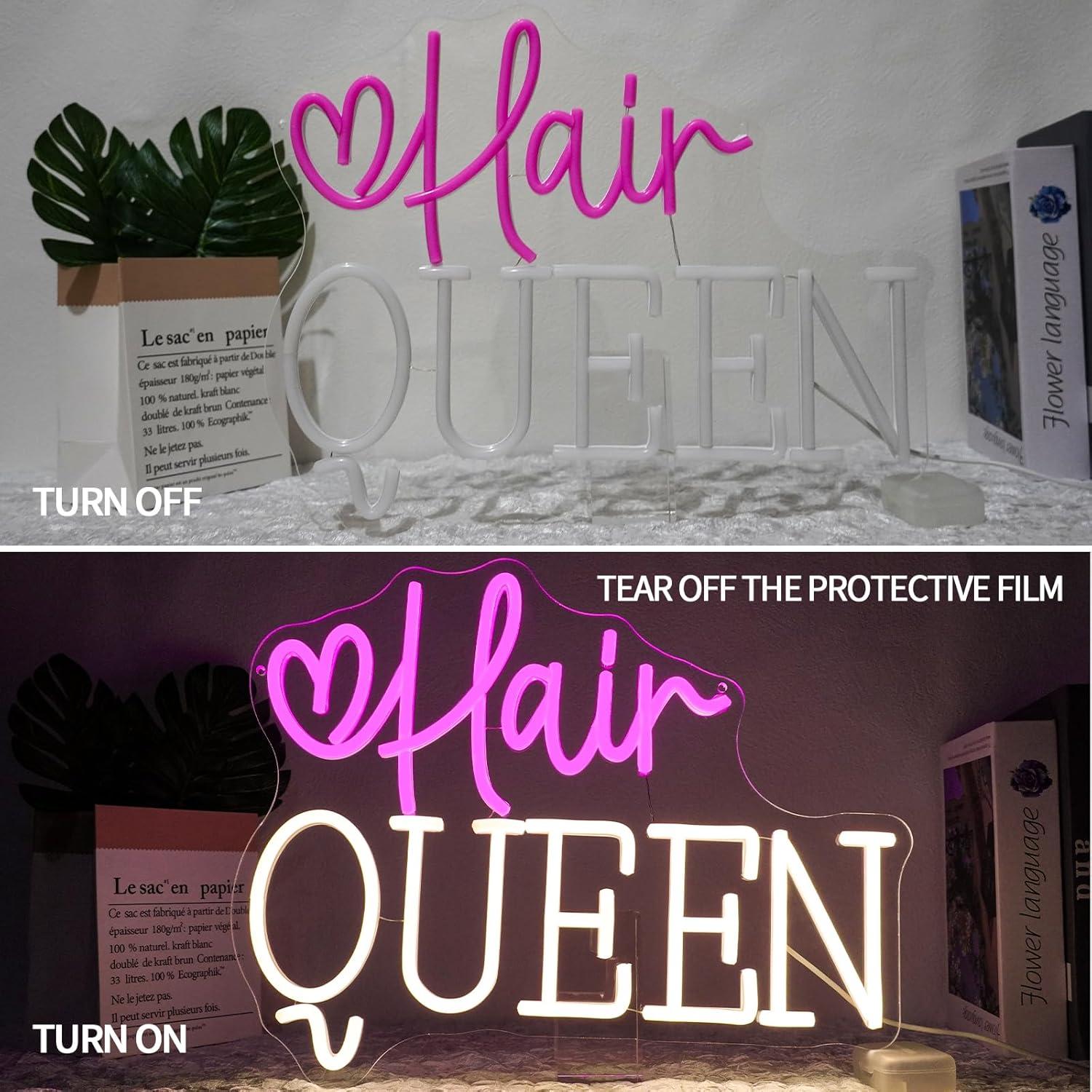 Hair Queen Neon Sign Dimmable  - Beauty Makeup Stores review and price