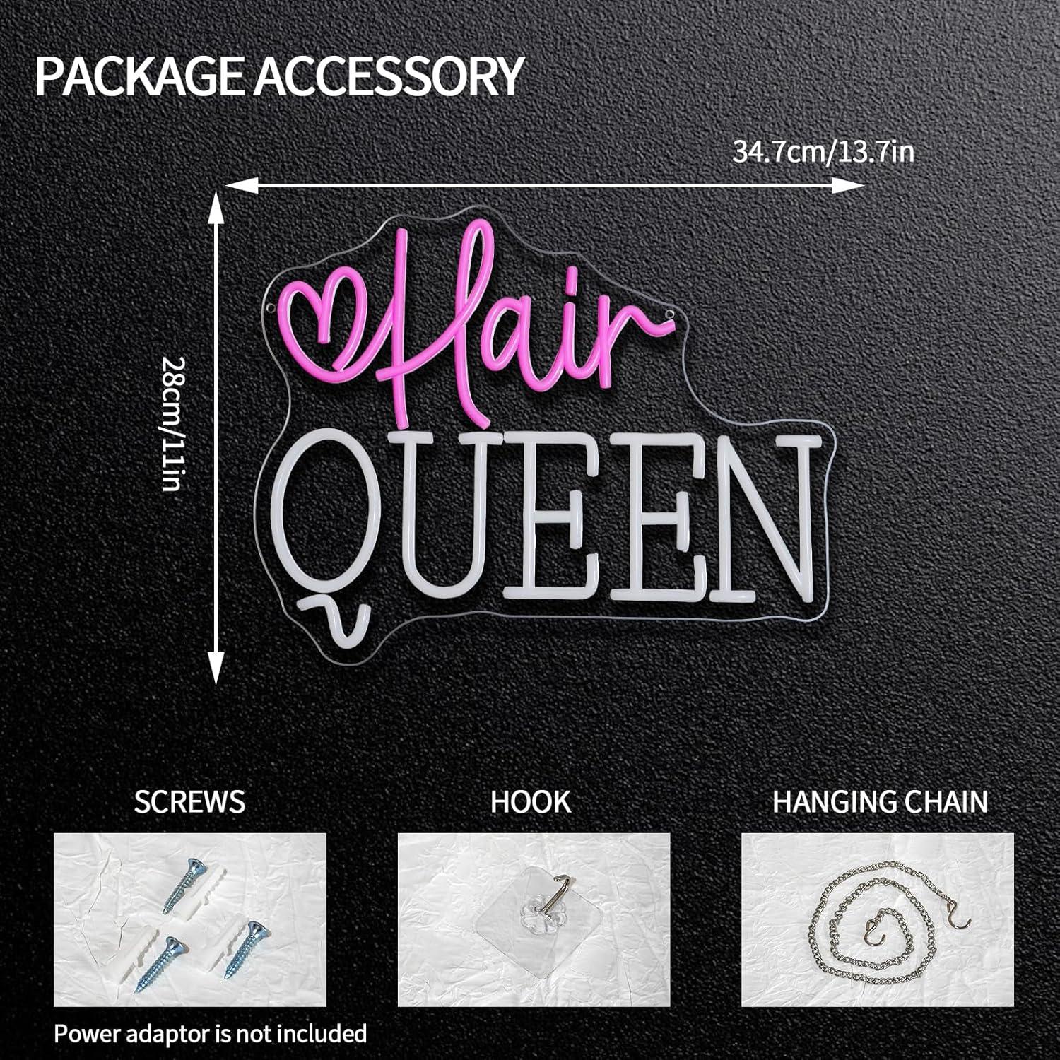 Hair Queen Neon Sign Dimmable  - Beauty Makeup Stores review and price