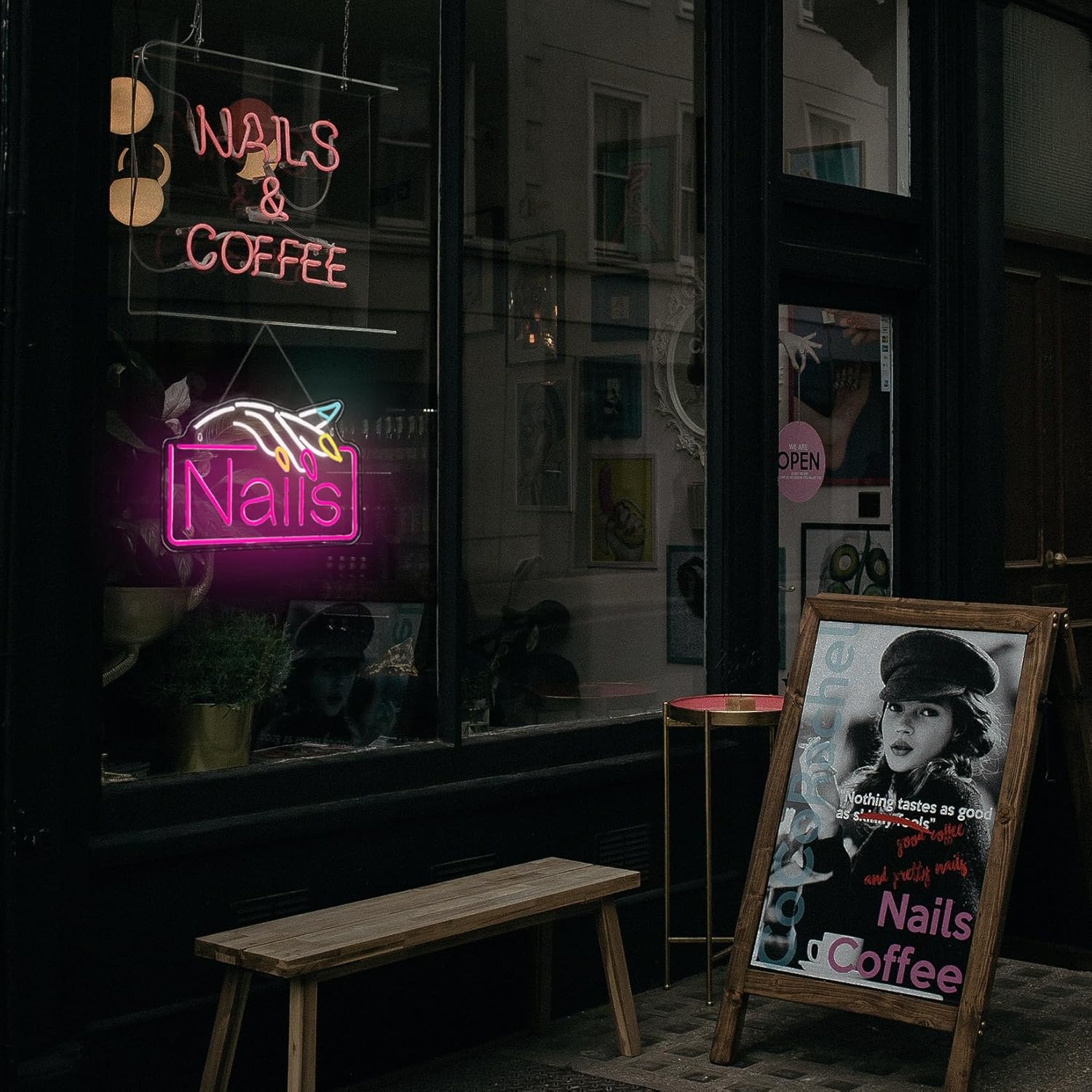Nails Neon Sign  Business Wall - Beauty Makeup Stores review and price