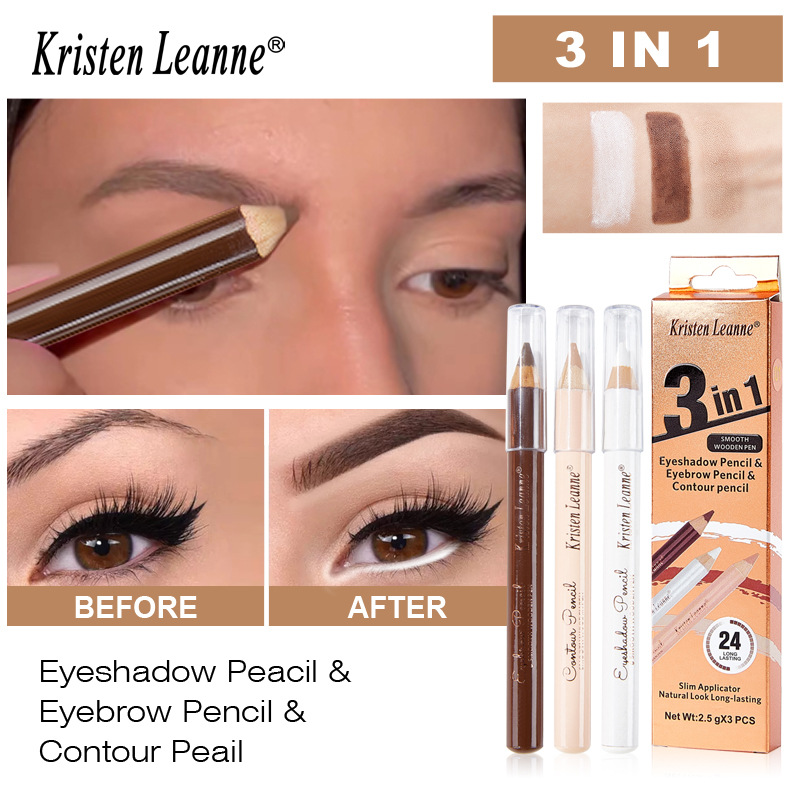 3PCS Wooden Eye Shadow Liner C - Beauty Makeup Supply review and price
