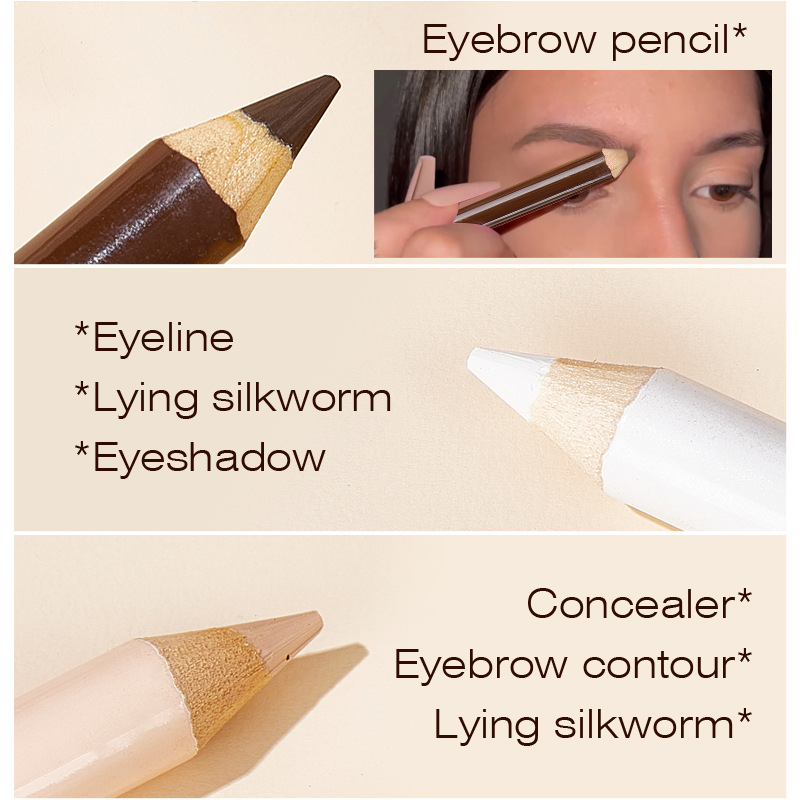 3PCS Wooden Eye Shadow Liner C - Beauty Makeup Supply review and price
