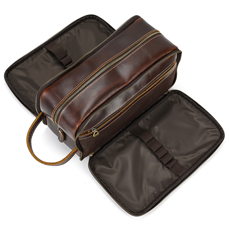 Cowhide Toiletry Bag Men Leath - Beauty Makeup Supply review and price